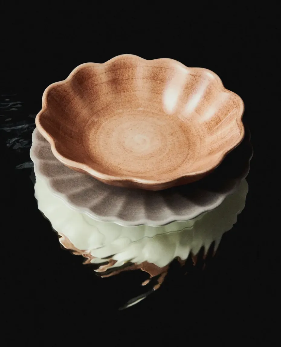 Oyster schaal 16x18 cm, Cinnamon