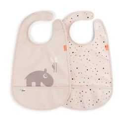 Ozzo slabbetje met klittenband 2-pack, Powder