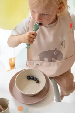 Ozzo slabbetje met klittenband 2-pack, Powder