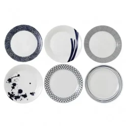 Pacific bord blauw 6-delig, 28 cm