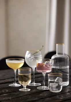 Palermo Gold cocktailglas 31,5 cl 4-pack, Transparant-goud