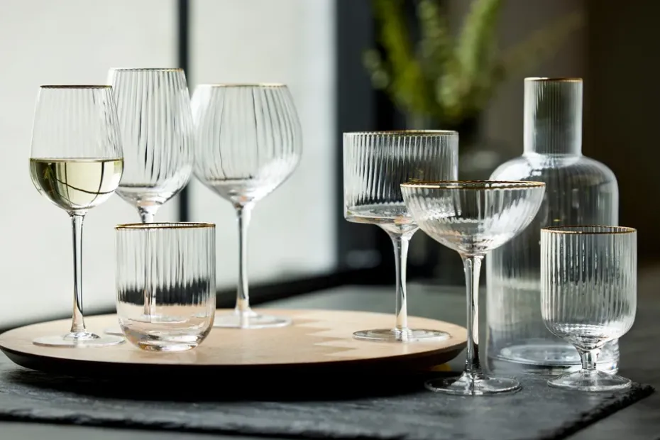 Palermo Gold karaf 1,5 l, Transparant-goud