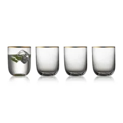Palermo Gold tumblerglas 35 cl 4-pack, Transparant-goud