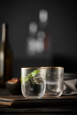 Palermo Gold tumblerglas 35 cl 4-pack, Transparant-goud