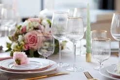 Palermo Gold wittewijnglas 30 cl 4-pack, Transparant-goud