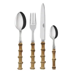 Panda bestekset 24-delig, Roestvrij staal-bamboe