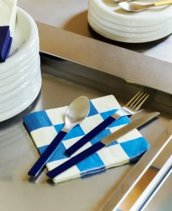 Pattern Dinner Check servet 40x40 cm 20-pack, Off white-blues M