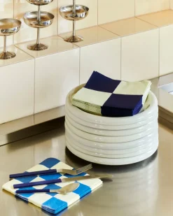 Pattern Dinner Check servet 40x40 cm 20-pack, Off white-blues M