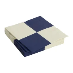 Pattern Lunch Check servet 33x33 cm 20-pack, Off white-dark blue L