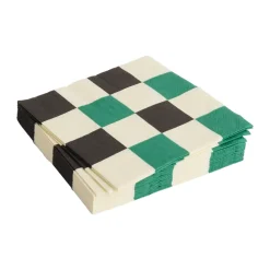 Pattern Lunch Check servet 33x33 cm 20-pack, Off white-green-black M