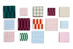 Pattern Lunch servet 33x33 cm 20-pack, Light pink-red grid