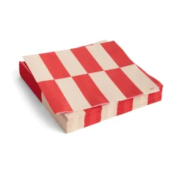 Pattern Lunch servet 33x33 cm 20-pack, Off white-red