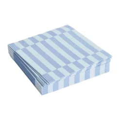 Pattern Lunch Stripe servet 33x33 cm 20-pack, Light blue-dusty blue pillar