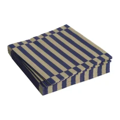 Pattern Lunch Stripe servet 33x33 cm 20-pack, Dark blue-dark sand pillar