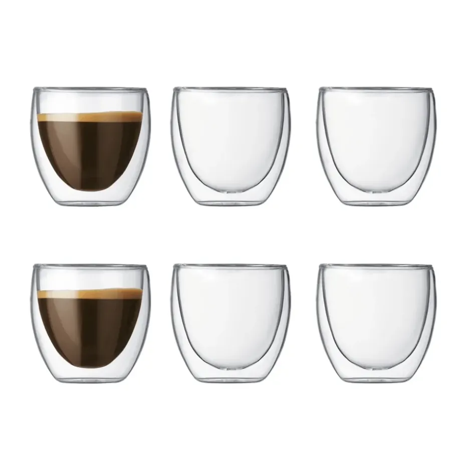Pavina dubbelwandig glas 6-pack, 0,08 l.