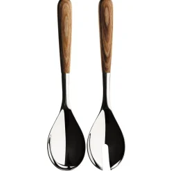 Piano serveerbestek 2-delig, Roestvrij staal-hout