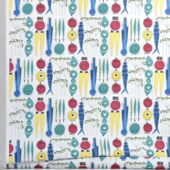 Picknick tafelzeil, wit-multi