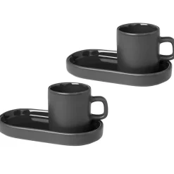 Pilar espressokopje met schotel, 2 stuks, Agavegroen