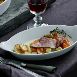 Pillivuyt serveerplaat ovaal wit, 23x13 cm