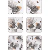 Pine Cone onderzetter 6-pack, Cotton white