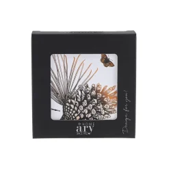 Pine Cone onderzetter 6-pack, Cotton white