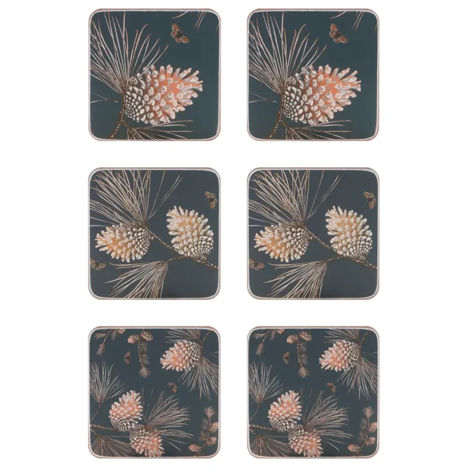 Pine Cone onderzetter 6-pack, thunder
