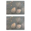 Pine Cone placemat 2-pack, Moss grey