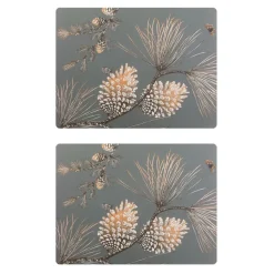 Pine Cone placemat 2-pack, Moss grey