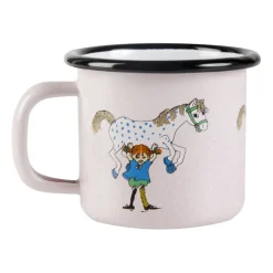 Pippi and the horse emaillen mok 1,5 dl, Light pink