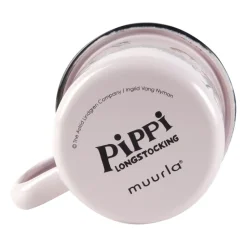 Pippi and the horse emaillen mok 1,5 dl, Light pink