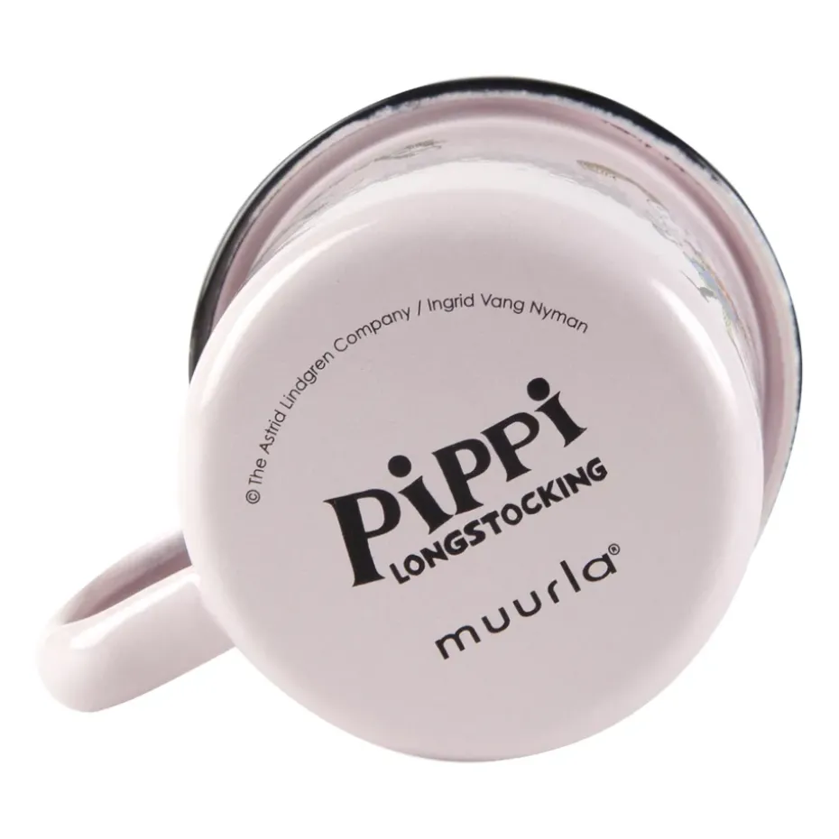 Pippi and the horse emaillen mok 1,5 dl, Light pink
