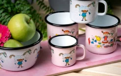 Pippi and the horse emaillen mok 1,5 dl, Light pink