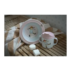 Pippi Cirkus zuignapbord Ø15,5 cm, Roze