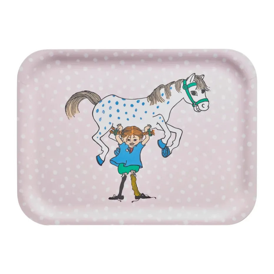 Pippi dienblad 20x27 cm, Pippi and the Horse