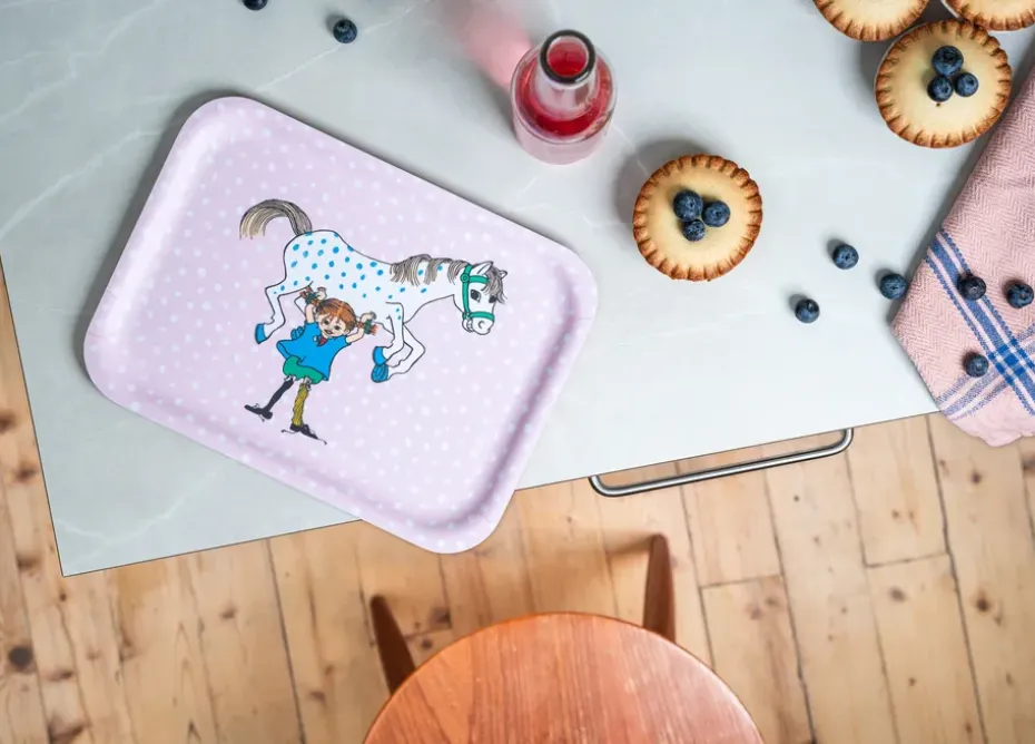 Pippi dienblad 20x27 cm, Pippi and the Horse