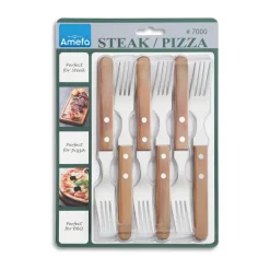 Pizza grillvork 6-pack, Eik