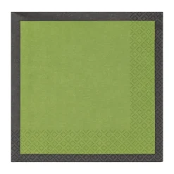 Play papieren servetten 33x33 cm 20-pack, Moss green-zwart