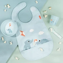 Playground slabbetje met klittenband, Blue