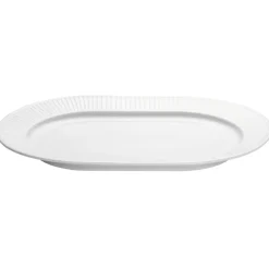 Plissé serveerbord ovaal, Wit