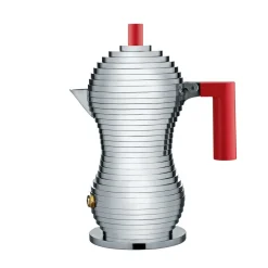 Pulcina espressomaker 3 koppen, rood handvat