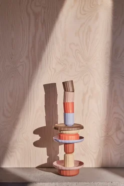 Pullo bord & kom 2 delen, Taupe-vanilla