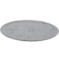 Raw bord Ø28 cm., grijs met stippen