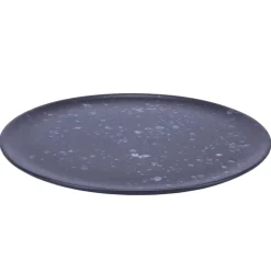 Raw bord Ø28 cm., zwart met stippen