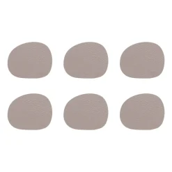 Raw glasonderzetters leer 6-pack, Dusty rose (roze)