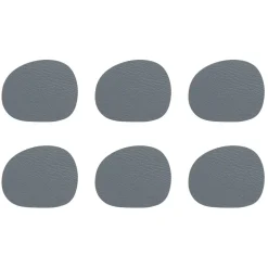 Raw glasonderzetters leer 6-pack, Grey buffalo (grijs)