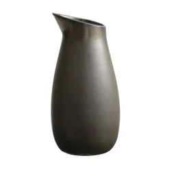 Raw karaf ongeglazuurd aardewerk 1,2 l, Metallic brown