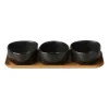 Raw Organic kommenset met houten plateau, Titanium Black