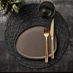 Raw Organic lunchbord 24x21 cm, Metallic Brown