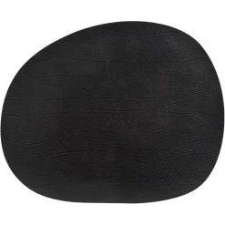Raw placemat leer, Black buffalo (zwart)