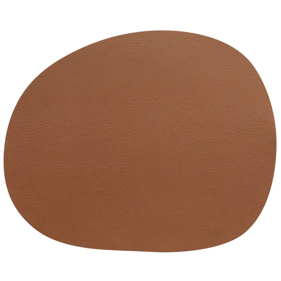 Raw placemat leer, Cinnamon brown buffalo